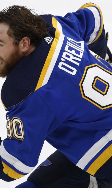 O'Reilly's first career hat trick lifts Blues over Hurricanes 4-1